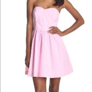 Lilly Pulitzer Pink Strapless Seersucker Dress